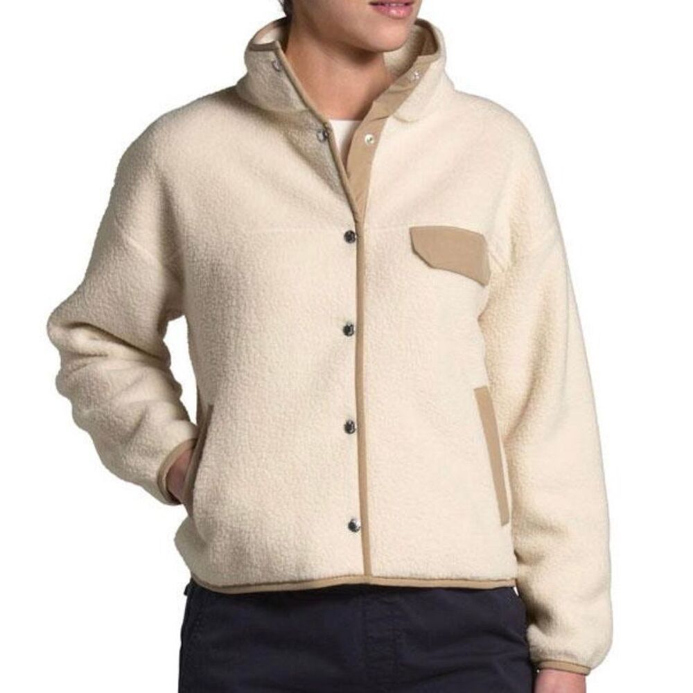 The North Face Cragmont tan high pile Fleece JACKET COAT sz M